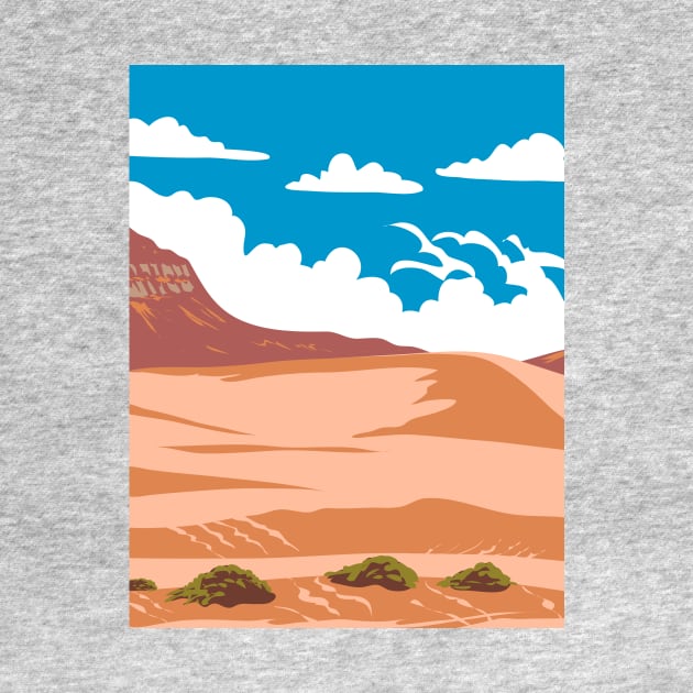 Coral Pink Sand Dunes State Park in Kane County Utah USA WPA Art Poster by retrovectors